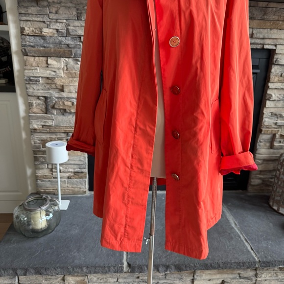 Anthropologie Vibrant Orange Trench Coat - Picture 5 of 14